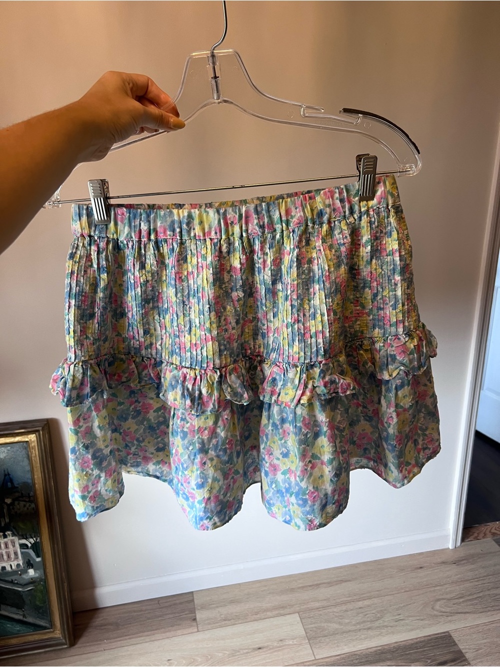 LoveShackFancy Floral Ruffle Mini Skirt